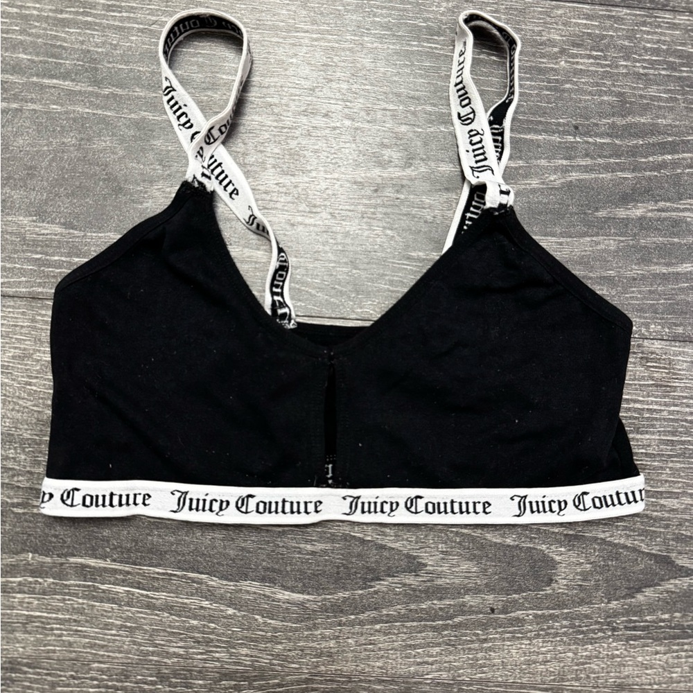 Juicy Couture Black Bralette with Logo Straps